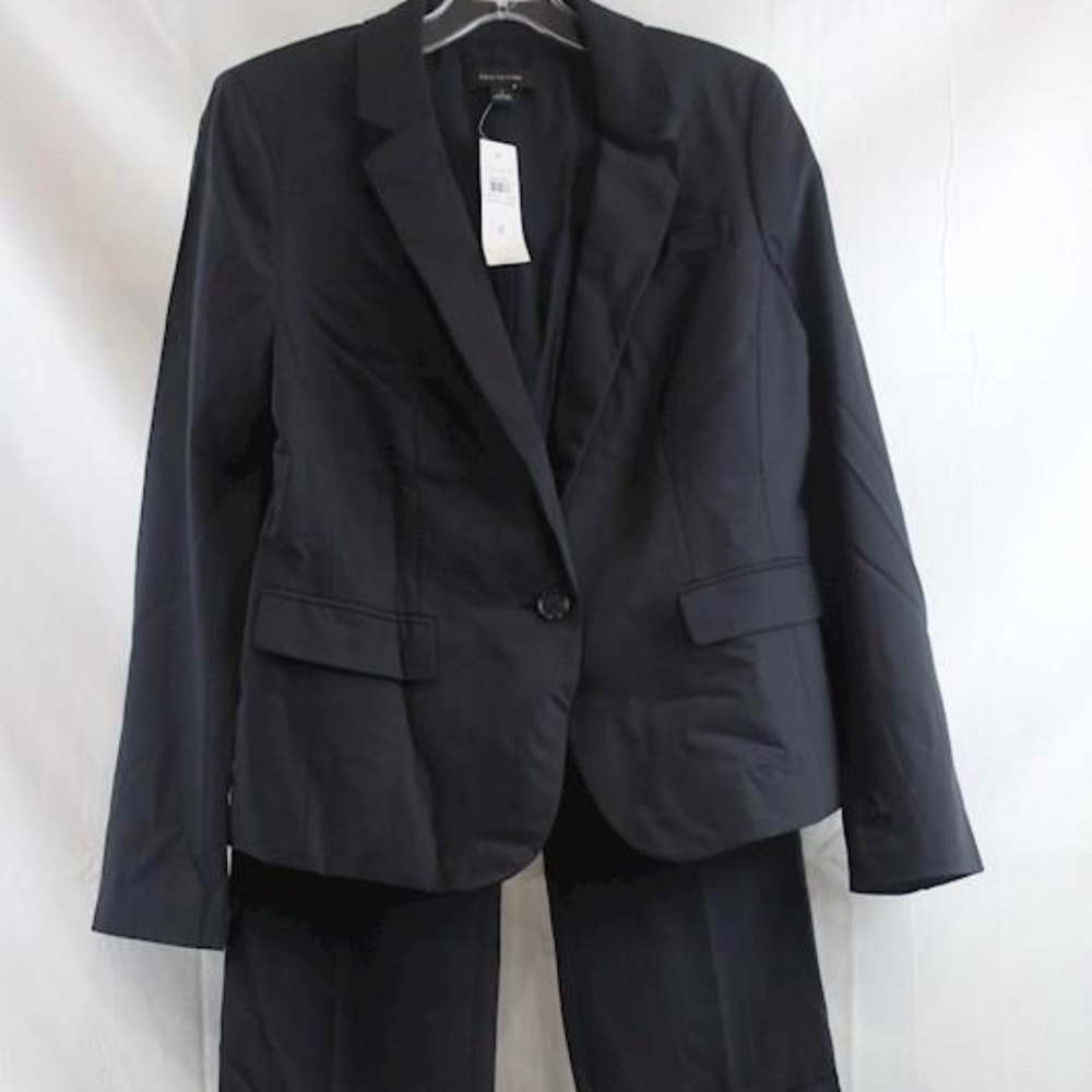 Ann Taylor Two Piece Suit Navy 6P Devin Trouser Leg Pants NWT